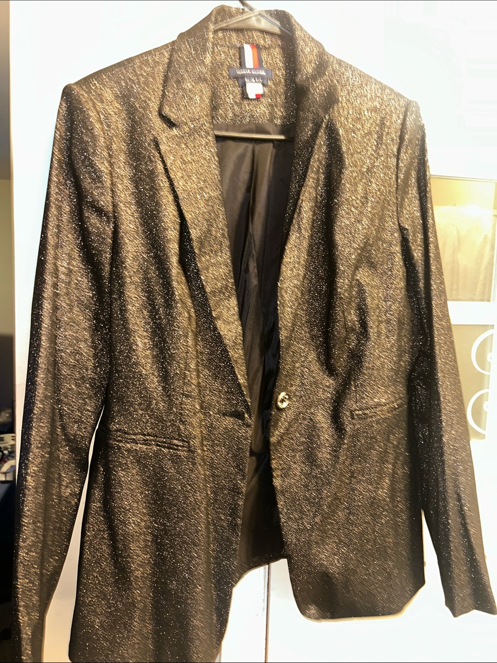 Tommy Hilfiger Sparkle Black Single-Button Blazer